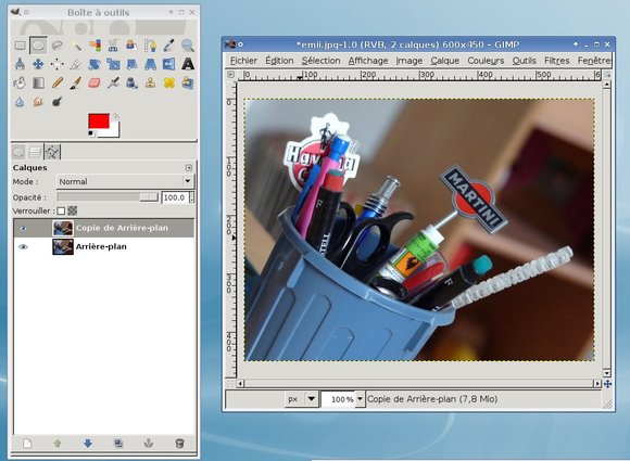 Calque dupliqué sous GIMP