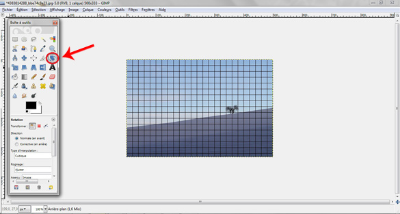 Outil rotation Gimp